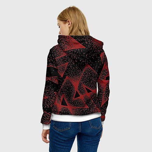 Женская толстовка Triangles with dots / 3D-Белый – фото 4