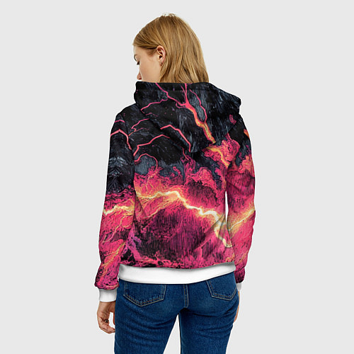 Женская толстовка Герб России текстура с молниями / 3D-Белый – фото 4