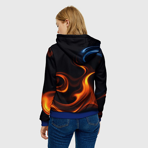 Женская толстовка The color is fire orange / 3D-Синий – фото 4