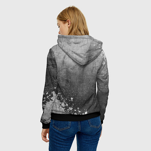 Женская толстовка Totoro - grey gradient вертикально / 3D-Черный – фото 4