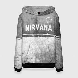 Толстовка-худи женская Nirvana - grey gradient посередине, цвет: 3D-черный