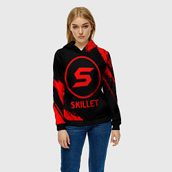 Толстовка-худи женская Skillet - red gradient, цвет: 3D-черный — фото 2