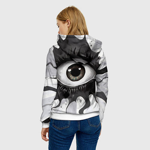 Женская толстовка Глаз и щупальца - психоделика / 3D-Белый – фото 4