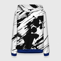 Женская толстовка Брызги и штрихи черной краски