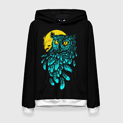 Толстовка-худи женская Night owl, цвет: 3D-белый