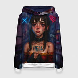 Женская толстовка Девушка с разбитым сердцем