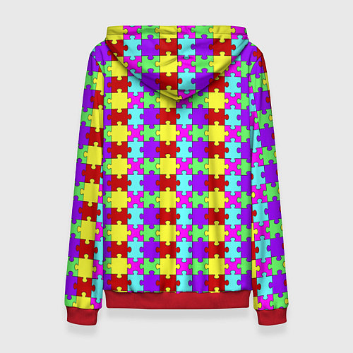 Женская толстовка Яркие паттерн разноцветный пазл / 3D-Красный – фото 2