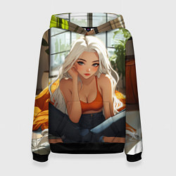 Женская толстовка Аниме блондинка дома