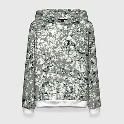 Женская толстовка Серый абстрактный с белыми кляксами