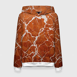 Женская толстовка Темно-оранжевый мрамор