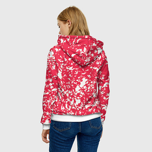 Женская толстовка Розовый пятнистый / 3D-Белый – фото 4