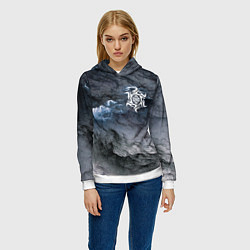 Толстовка-худи женская Символика Белобога - оберег, цвет: 3D-белый — фото 2