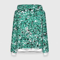 Женская толстовка Бирюзовый с чёрно-белыми пятнами