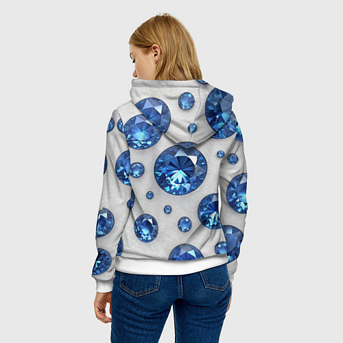 Женская толстовка Россыпь сапфиров / 3D-Белый – фото 4