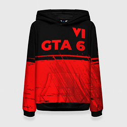 Женская толстовка GTA 6 - red gradient посередине