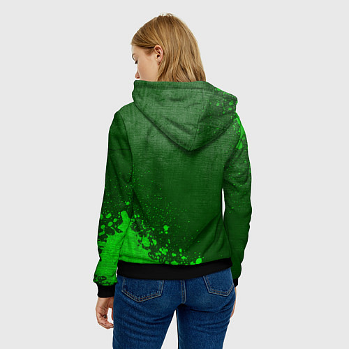 Женская толстовка In Flames - green gradient вертикально / 3D-Черный – фото 4
