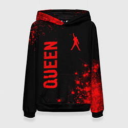Толстовка-худи женская Queen - red gradient вертикально, цвет: 3D-черный