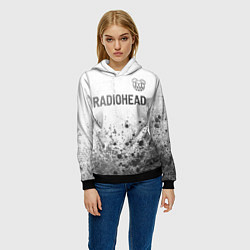 Толстовка-худи женская Radiohead - white gradient посередине, цвет: 3D-черный — фото 2