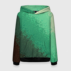 Женская толстовка Градиент текстурный зелёный