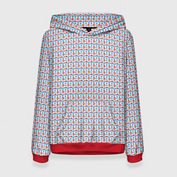 Женская толстовка Красно-синие фигуры на белом фоне