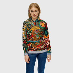 Толстовка-худи женская Цветной самурай, цвет: 3D-меланж — фото 2
