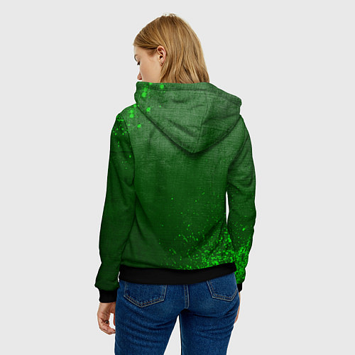 Женская толстовка Hitman - green gradient / 3D-Черный – фото 4