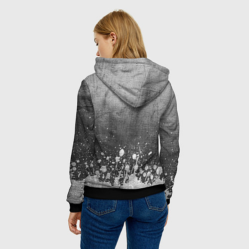 Женская толстовка Marilyn Manson - grey gradient посередине / 3D-Черный – фото 4