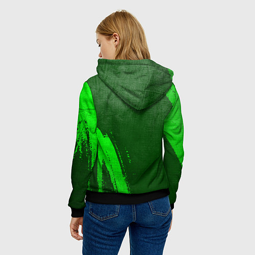 Женская толстовка Twenty One Pilots - green gradient вертикально / 3D-Черный – фото 4