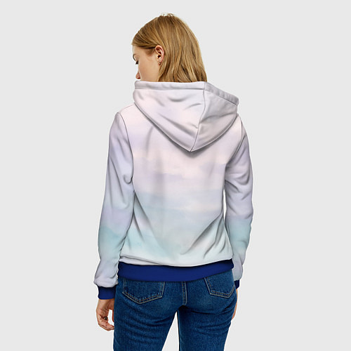 Женская толстовка Astro логотип с цветочками / 3D-Синий – фото 4