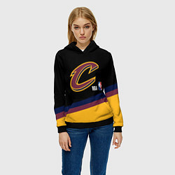 Толстовка-худи женская Cleveland Cavaliers NBA basketball, цвет: 3D-черный — фото 2