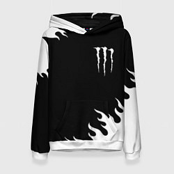 Женская толстовка Monster energy белый огонь