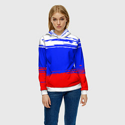 Толстовка-худи женская Патриот - флаг, цвет: 3D-белый — фото 2