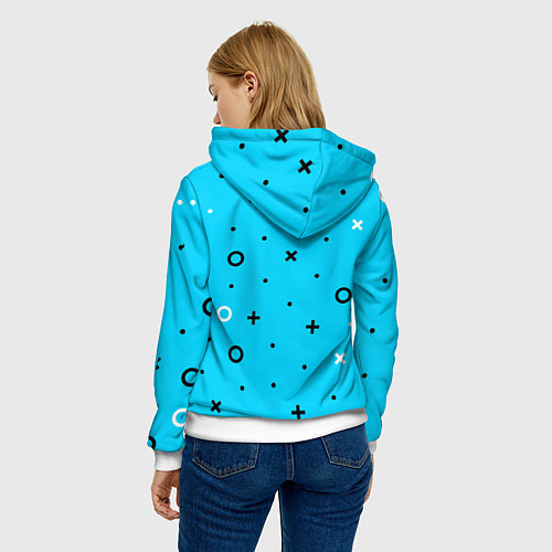 Женская толстовка Билли Айлиш из разноцветной мозаики / 3D-Белый – фото 4