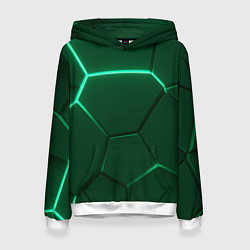 Женская толстовка Зеленые плиты с неоном