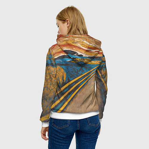 Женская толстовка Крик - Пёс / 3D-Белый – фото 4