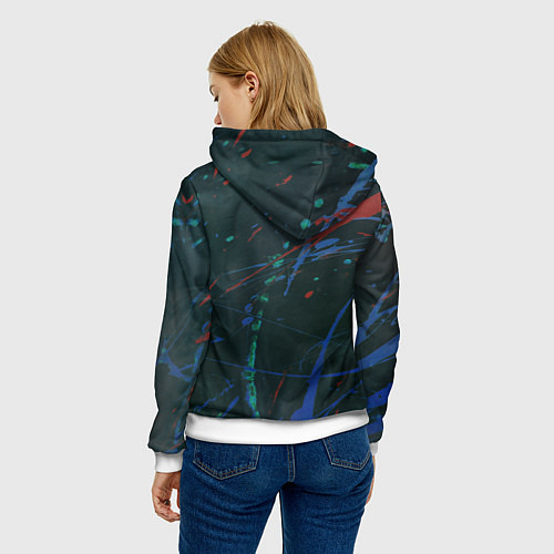 Женская толстовка Девушка с маской киберпанк / 3D-Белый – фото 4