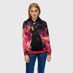 Толстовка-худи женская Bones в мантии со звездами, цвет: 3D-красный — фото 2