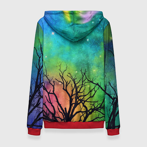 Женская толстовка Bones без зрачков держит череп в руках / 3D-Красный – фото 2