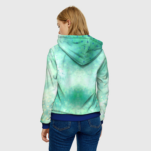 Женская толстовка Веселая лисичка ест арбуз / 3D-Синий – фото 4