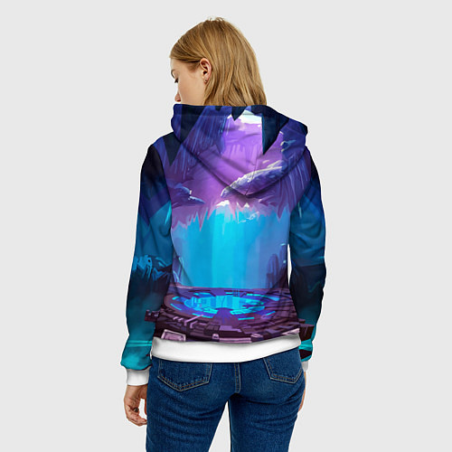 Женская толстовка Лис ниндзя в прыжке / 3D-Белый – фото 4