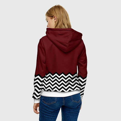 Женская толстовка Твин Пикс - лого / 3D-Белый – фото 4