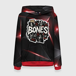 Толстовка-худи женская Bones logo stickers, цвет: 3D-красный