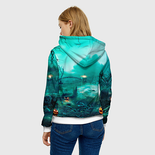 Женская толстовка Bones в стиле хоррор куклы / 3D-Белый – фото 4