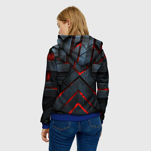 Женская толстовка Bones в стиле дьявола с пластинкой / 3D-Синий – фото 4