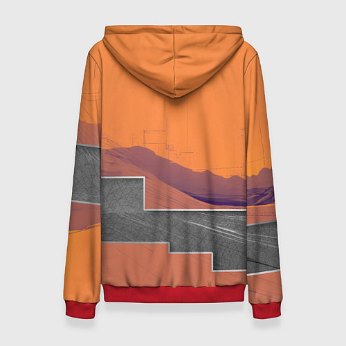 Женская толстовка Элитное авто в пустыни / 3D-Красный – фото 2