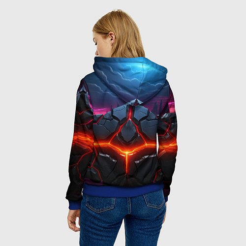 Женская толстовка Bones внутри капли / 3D-Синий – фото 4