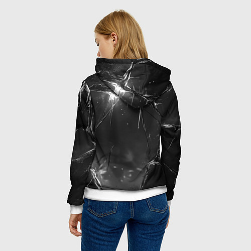 Женская толстовка Bones с лисой - готика / 3D-Белый – фото 4