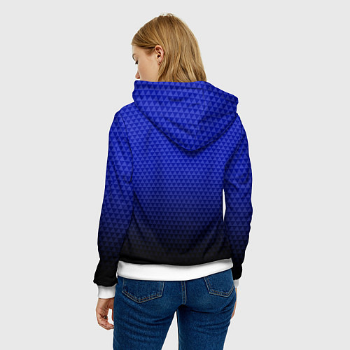 Женская толстовка Тампа Бэй Лайтнинг - синий градиент / 3D-Белый – фото 4