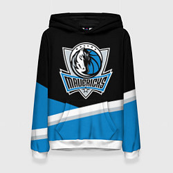 Толстовка-худи женская Даллас Маверикс - линии, цвет: 3D-белый