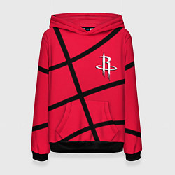 Женская толстовка Хьюстон Рокетс - текстура малинового мяча